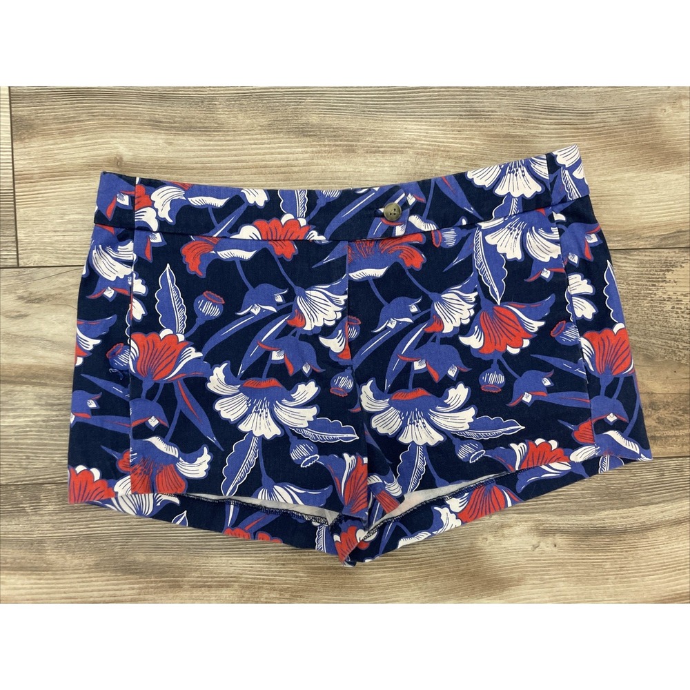 J Crew Chino Shorts Blue Tropical Floral Coastal Preppy Resort Vacation Summer 6
